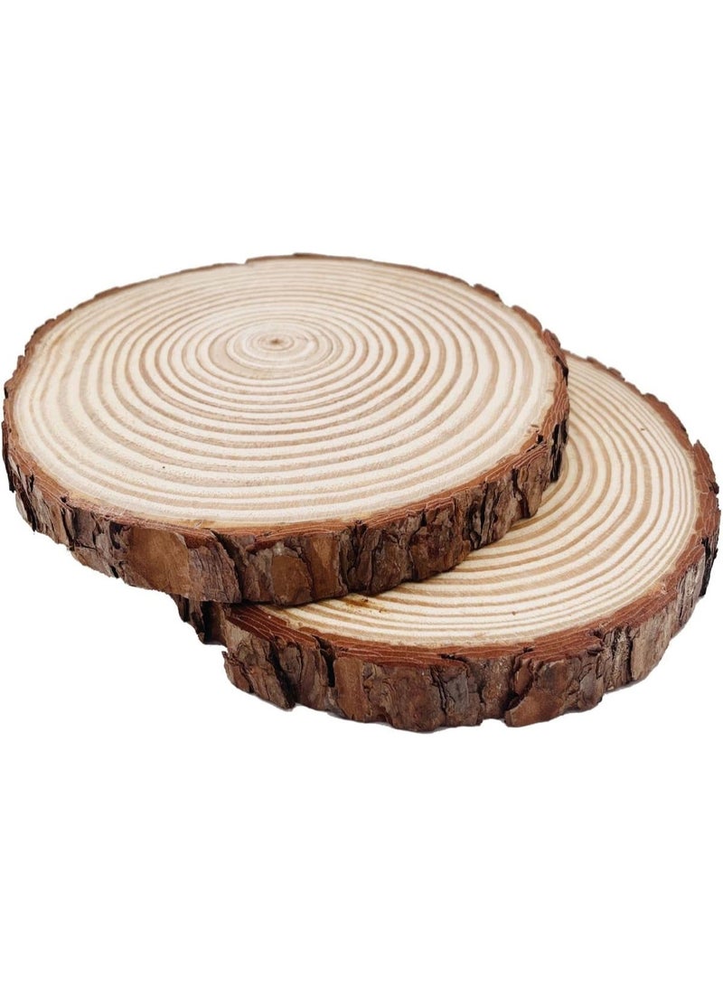 A large coaster consisting of two round pieces of natural tree wood (known as wood slices or "Wood Slices"), featuring a rustic and attractive appearance as a decoration. - Image 3